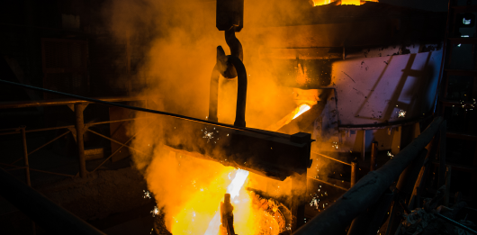 Steel Mill Working Hard in a Foundry