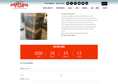 Aspen Fireplace & Patio Catalog and Auction Website