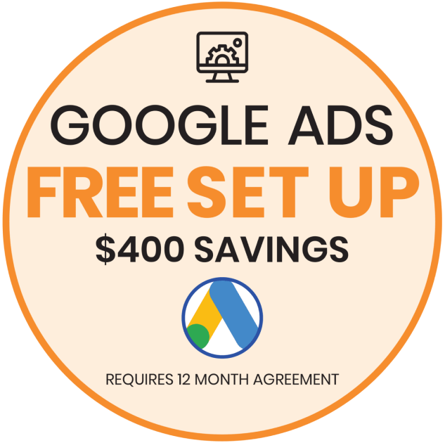 Google Ads Free Set Up Badge Save on google advertising with Good Marketing Group